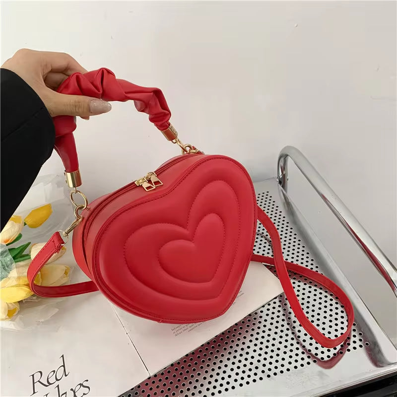 Bolso de Corazón Acolchado con Asa 'Scrunchie'