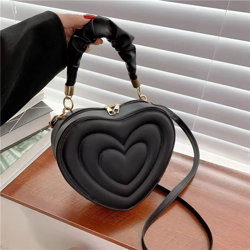 Bolso de Corazón Acolchado con Asa 'Scrunchie'
